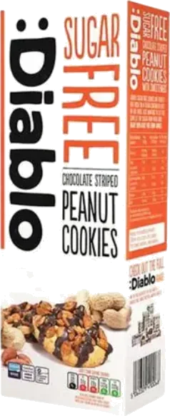 :Diablo Erdnuss Cookies mit Schokoladenstreifen ohne Zuckerzusatz